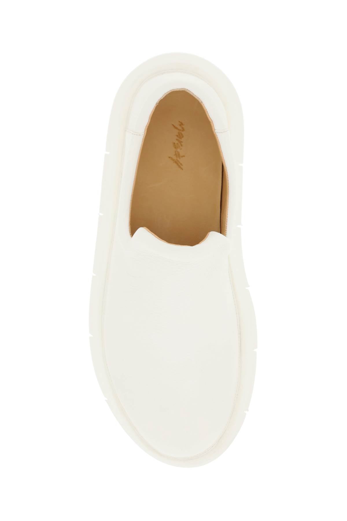 Marsell 'Intagliata' Grained Leather Slip On Shoes   White