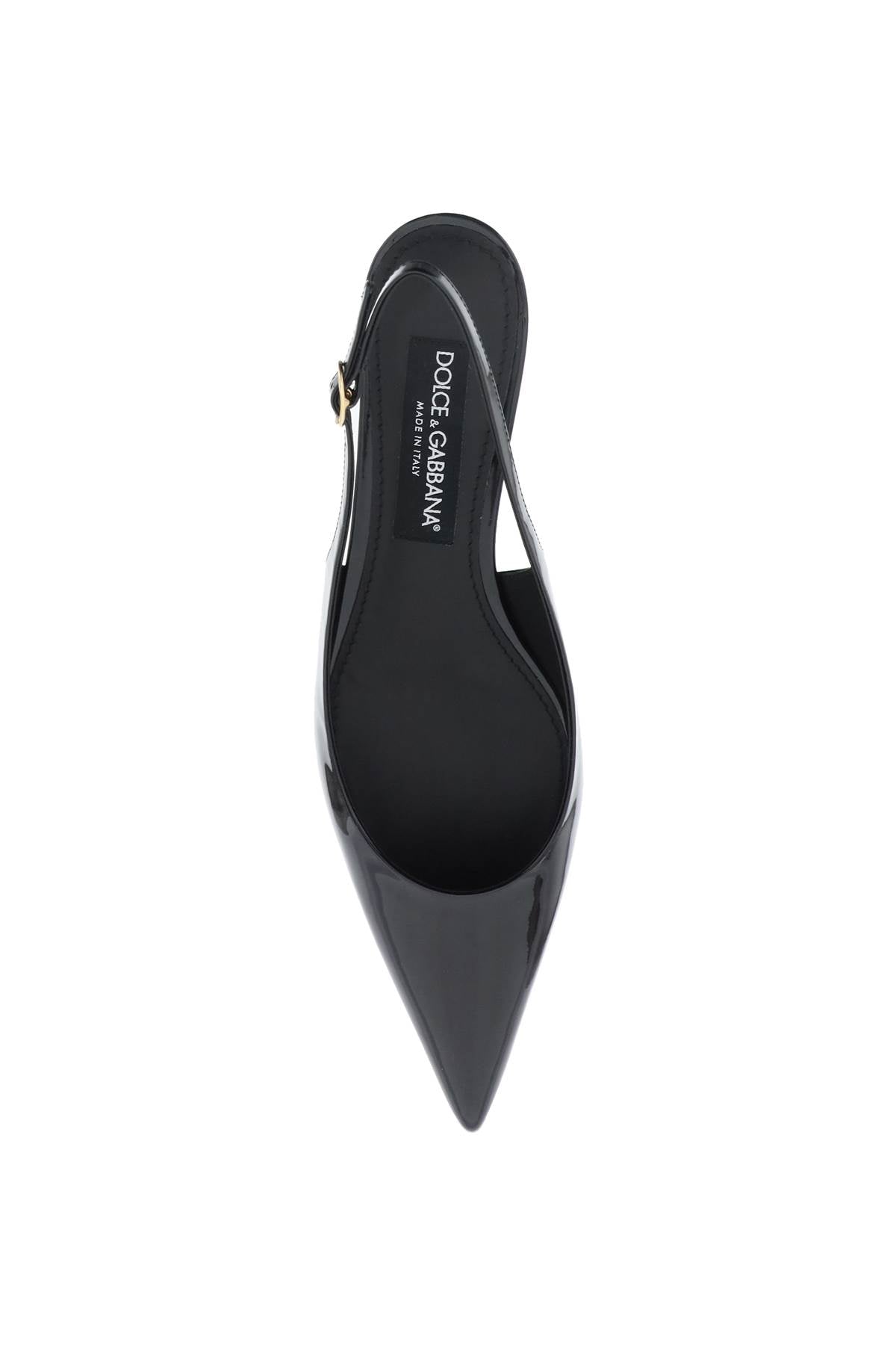 Dolce & Gabbana Patent Leather Slingback Pumps   Black