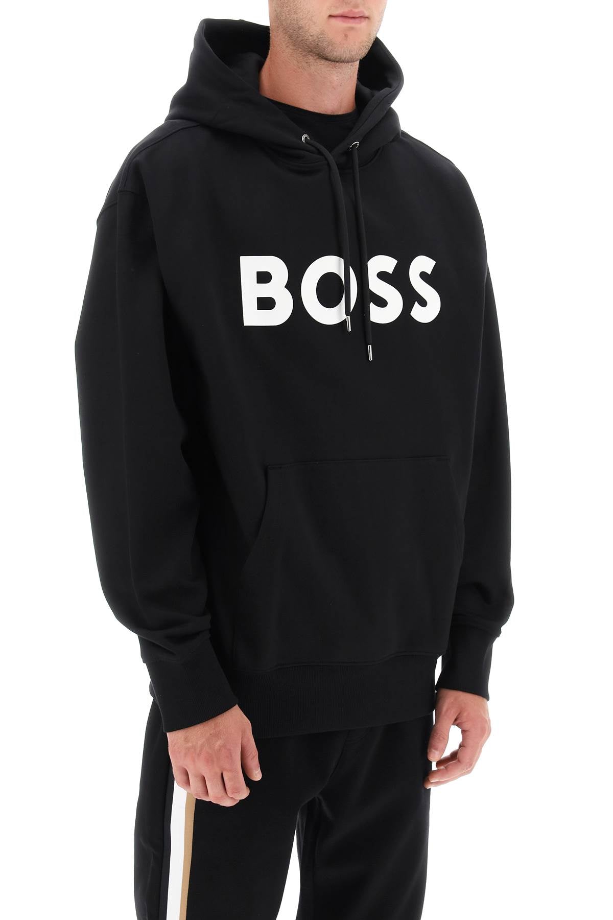 Boss Sullivan Logo Hoodie   Black