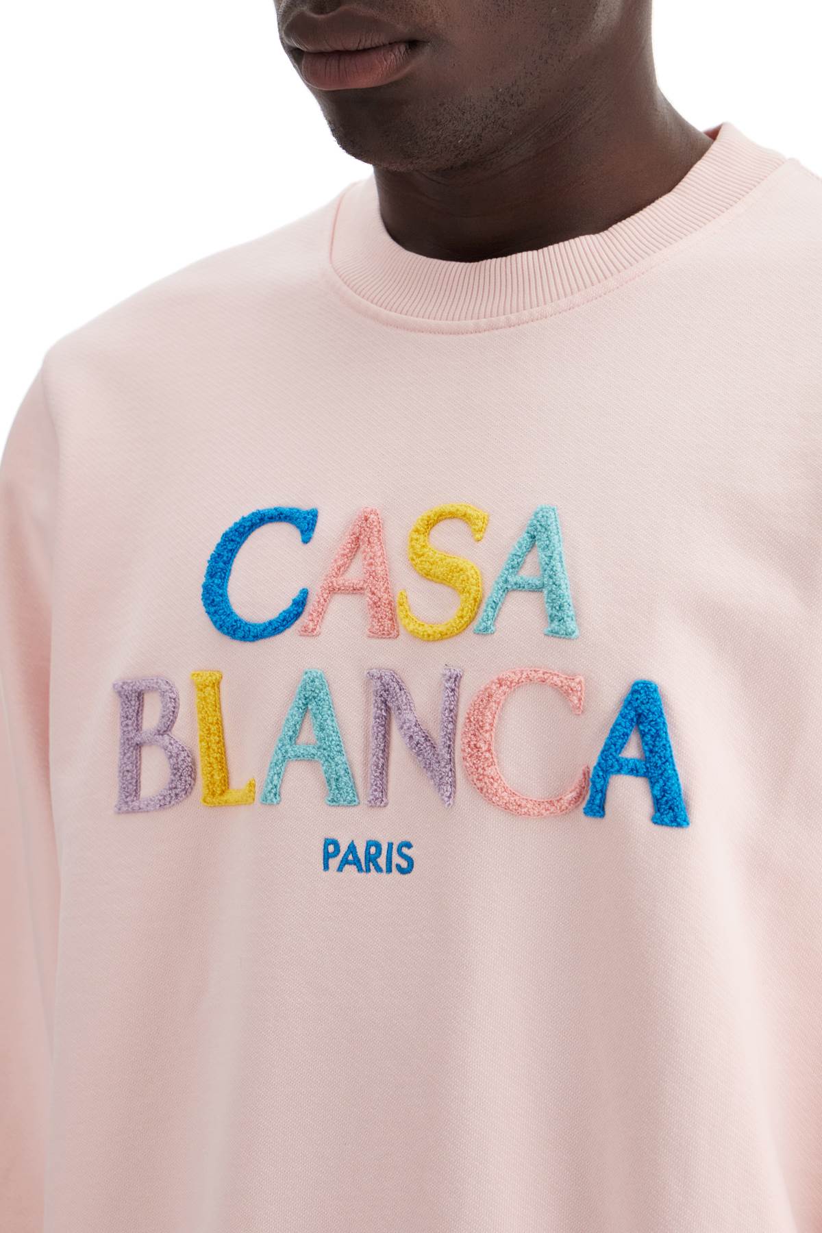 Casablanca Stacked Logo Crewneck Sweat   Pink