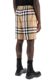 Burberry Bradeston Shorts In Check Silk   Beige