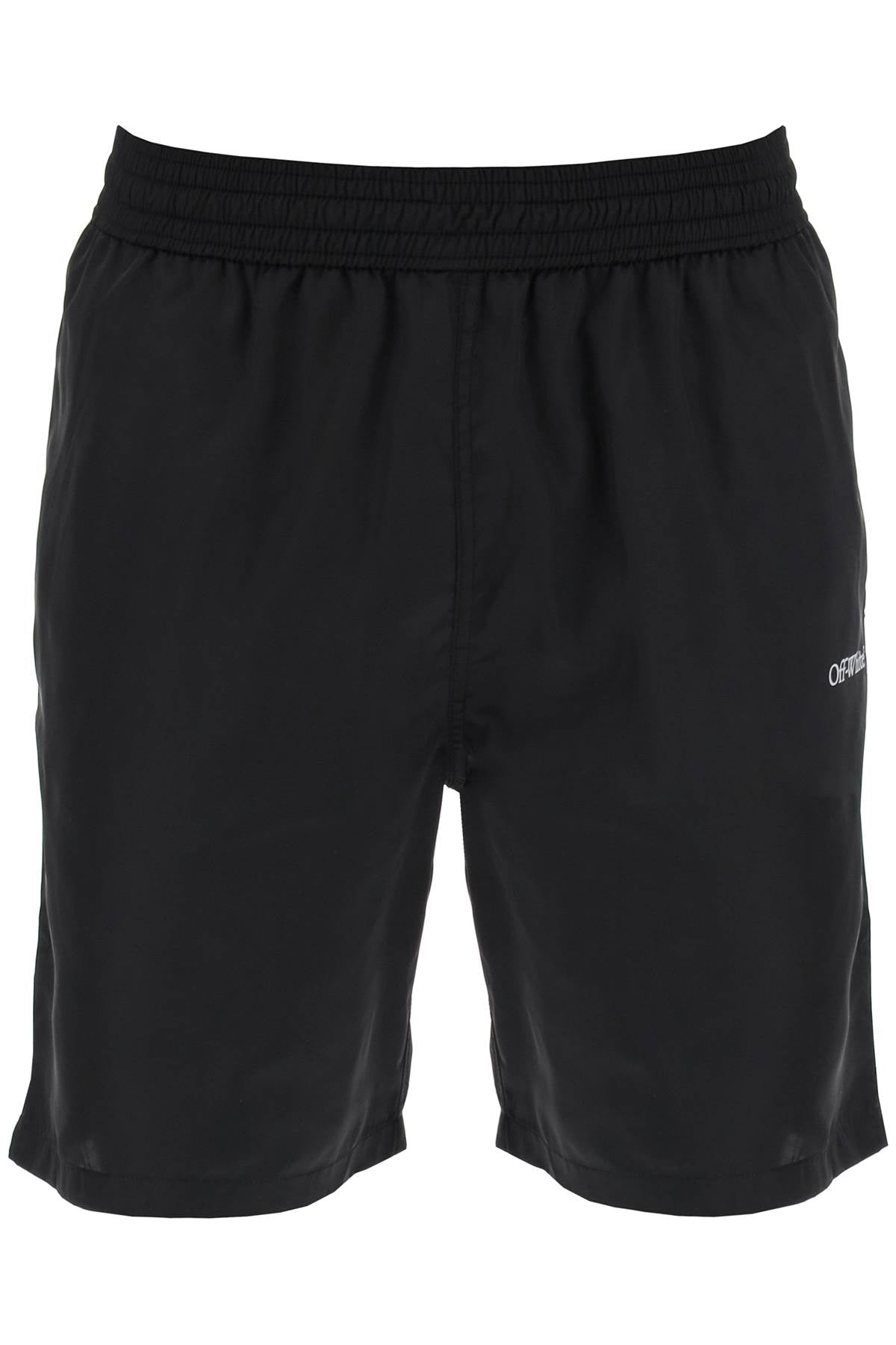 Off White Surfer Sea Bermuda Shorts   Black