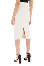 Roland Mouret Midi Cady Skirt In   White