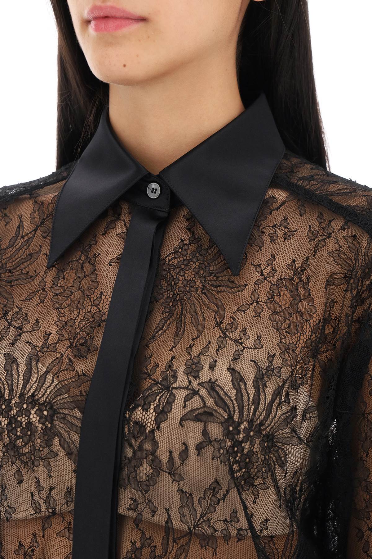 Dolce & Gabbana Chantilly Lace Shirt   Black