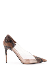 Stella Mc Cartney Python Print Transparent Pumps   Brown