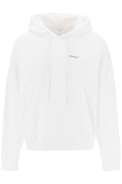 Off White Hoodie With Back Arrow Print   White