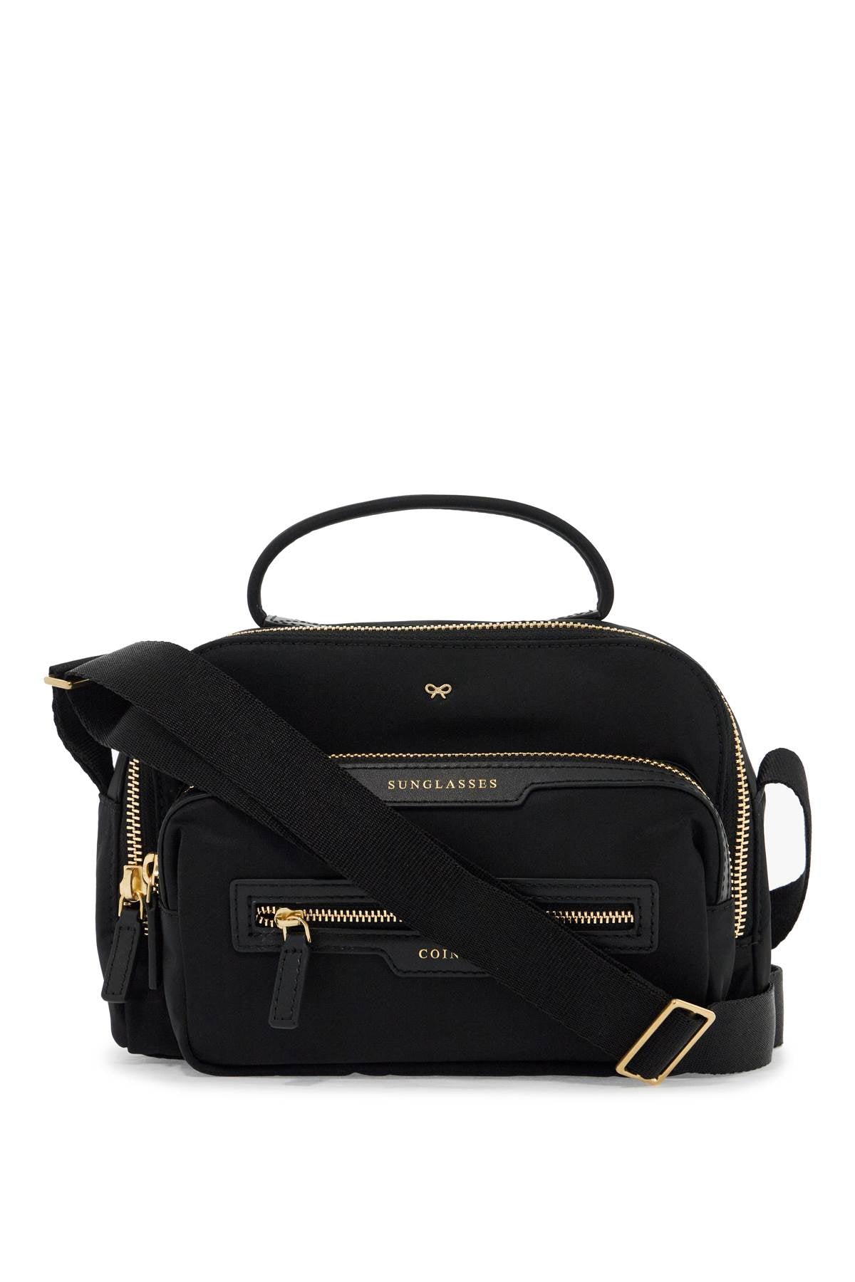 Anya Hindmarch Multi Pocket Crossbody Bag   Black