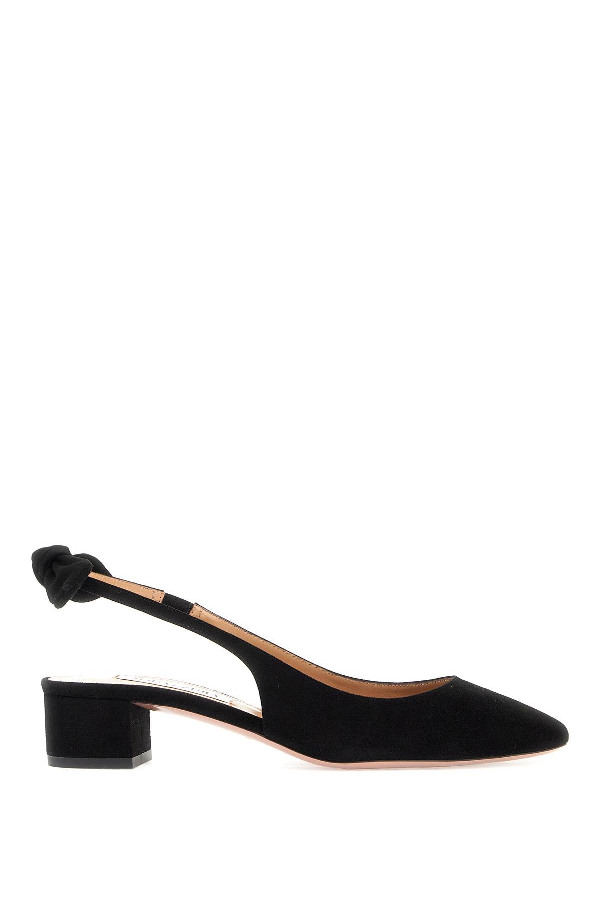 Aquazzura "35 Suede Very Bow Tie Décolleté   Black