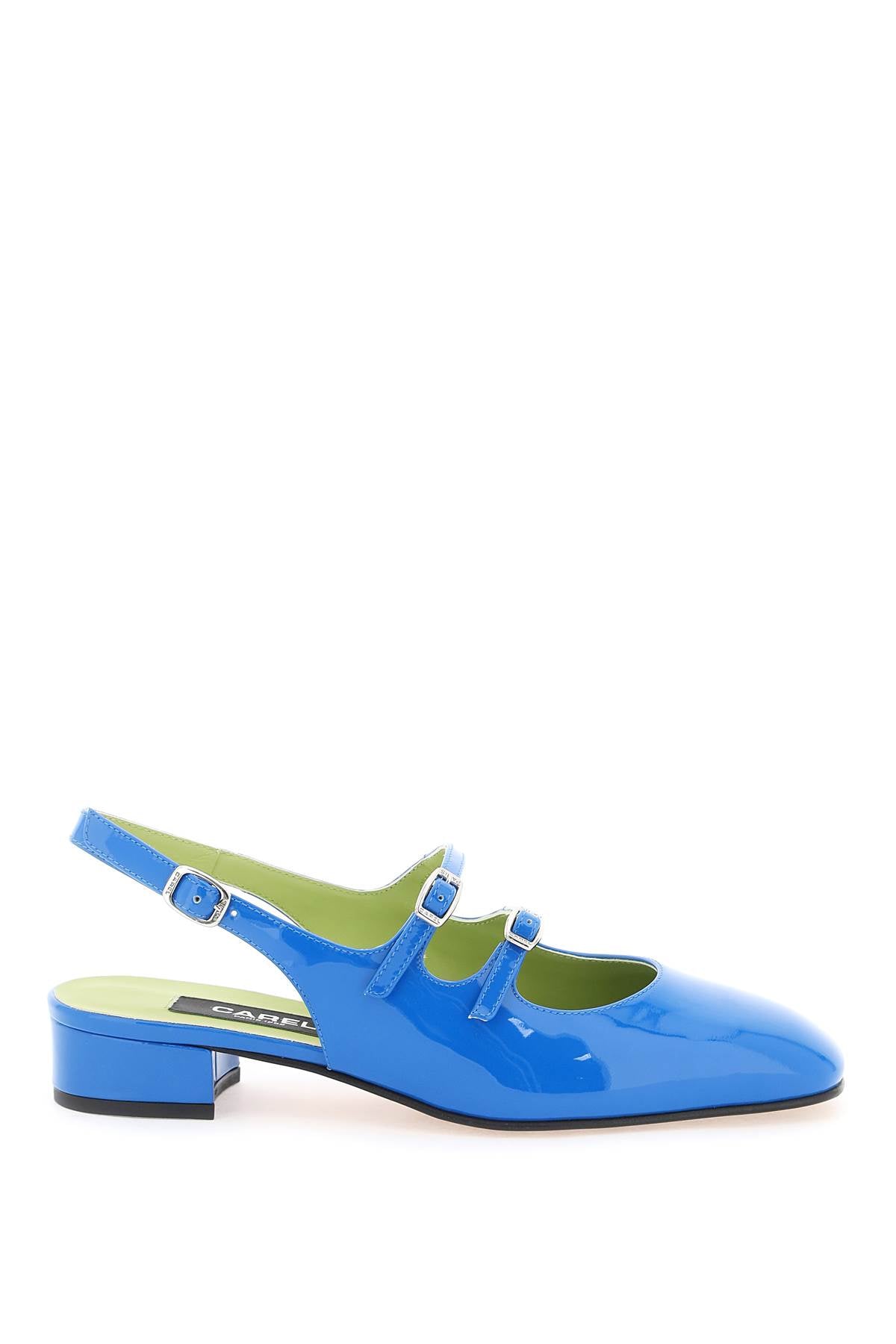 Carel Patent Leather Pêche Slingback Mary Jane   Blue