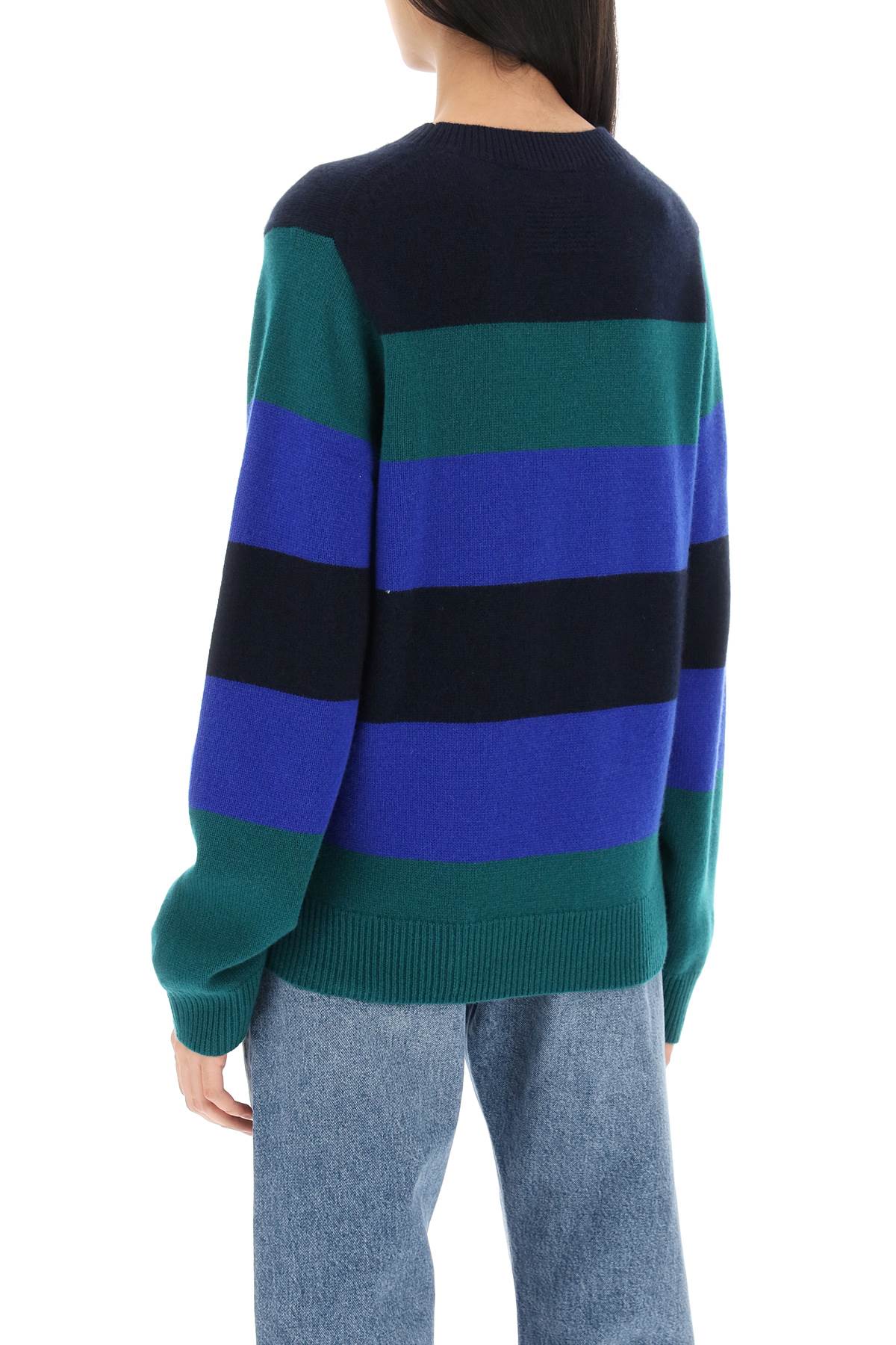 Guest In Residence Striped Cashmere Sweater   Green