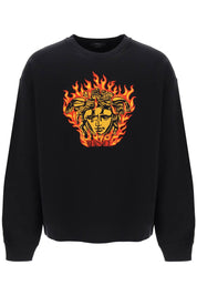 Versace Medusa Flame Sweatshirt   Black