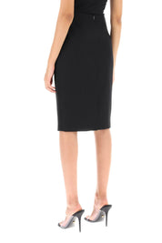 Versace Grain De Poudre Pencil Skirt   Black