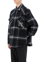 Palm Angels Check Flannel Overshirt   Grey