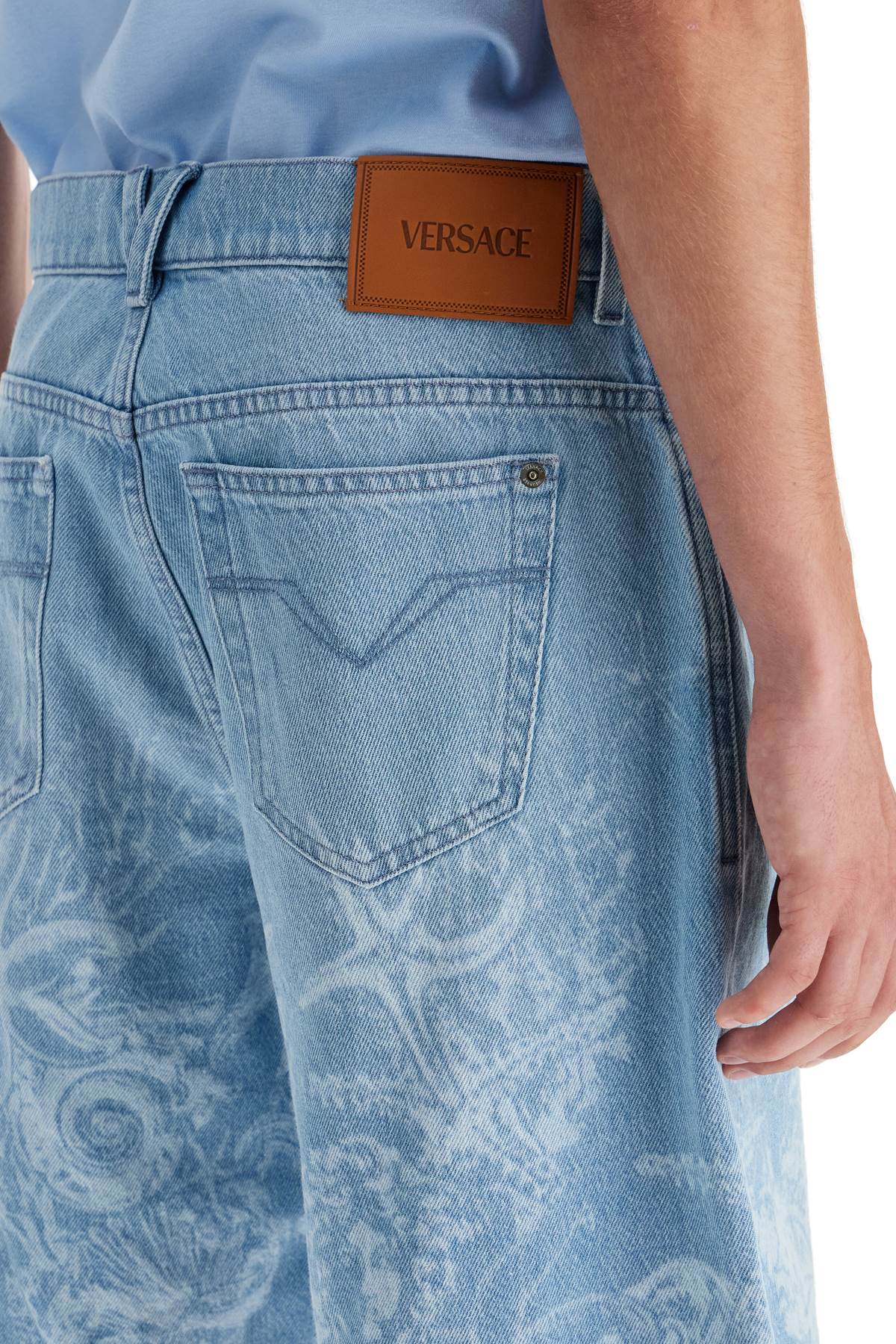 Versace "baroque Sea Denim Lasered   Blue