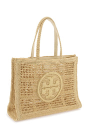 Tory Burch Ella Crochet Raffia Tote Bag In   Beige