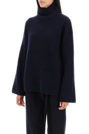 Toteme Sweater With Wrapped Funnel Neck   Blue