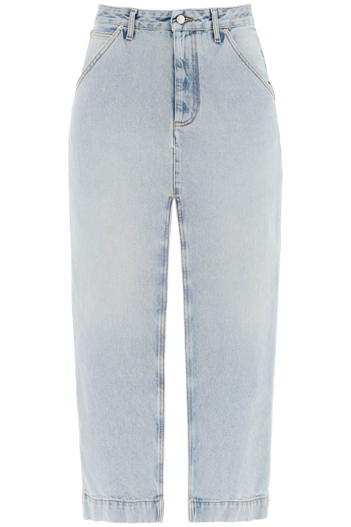 Darkpark Erika's Denim Midi Skirt In   Light Blue