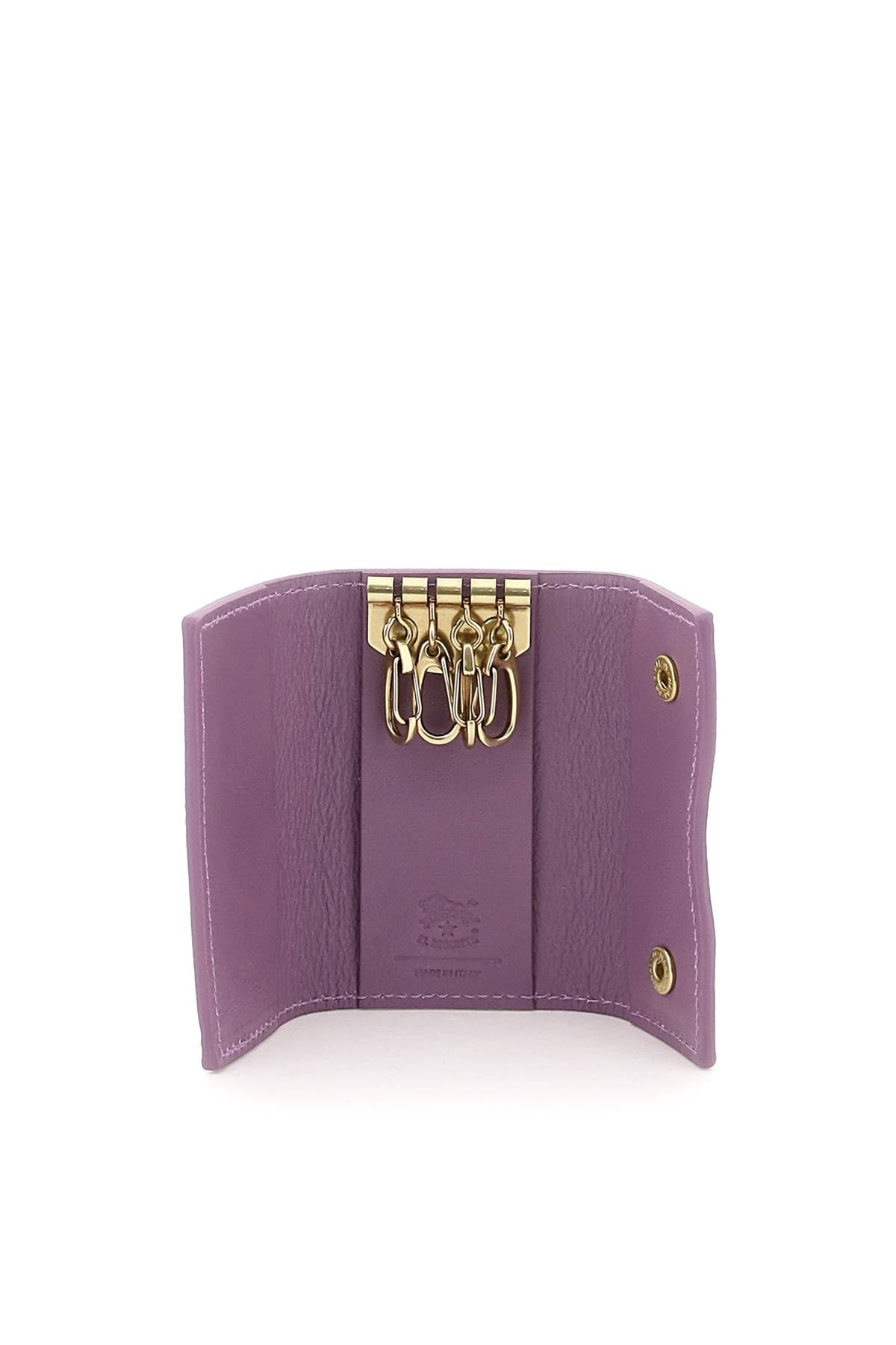 Il Bisonte Leather Key Holder   Purple