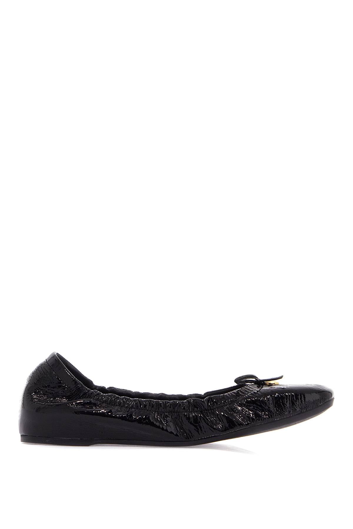 Valentino Garavani Vlogo Signature Patent Leather Baller   Black