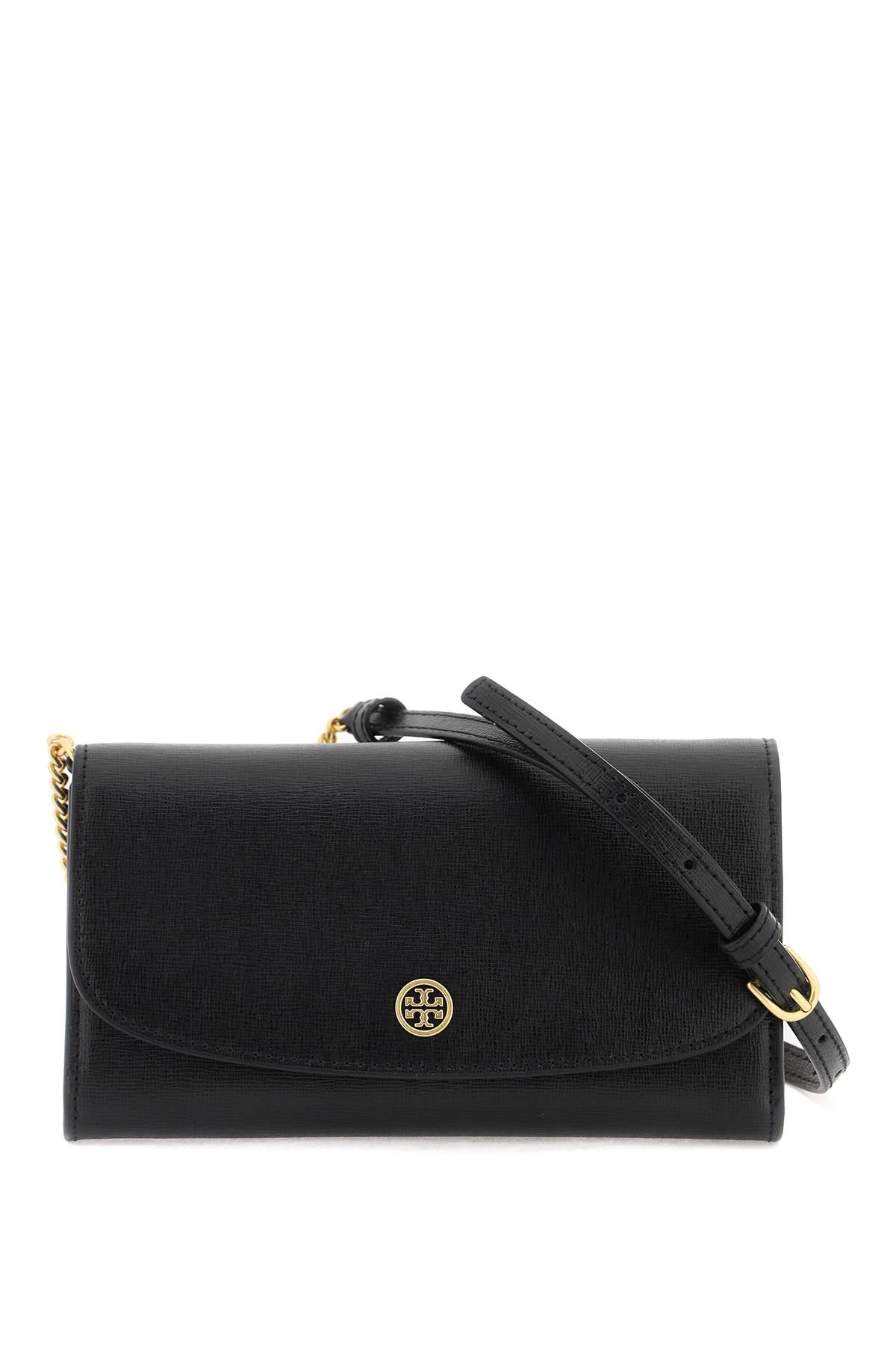 Tory Burch Mini Robinson Shoulder Bag With Strap   Black