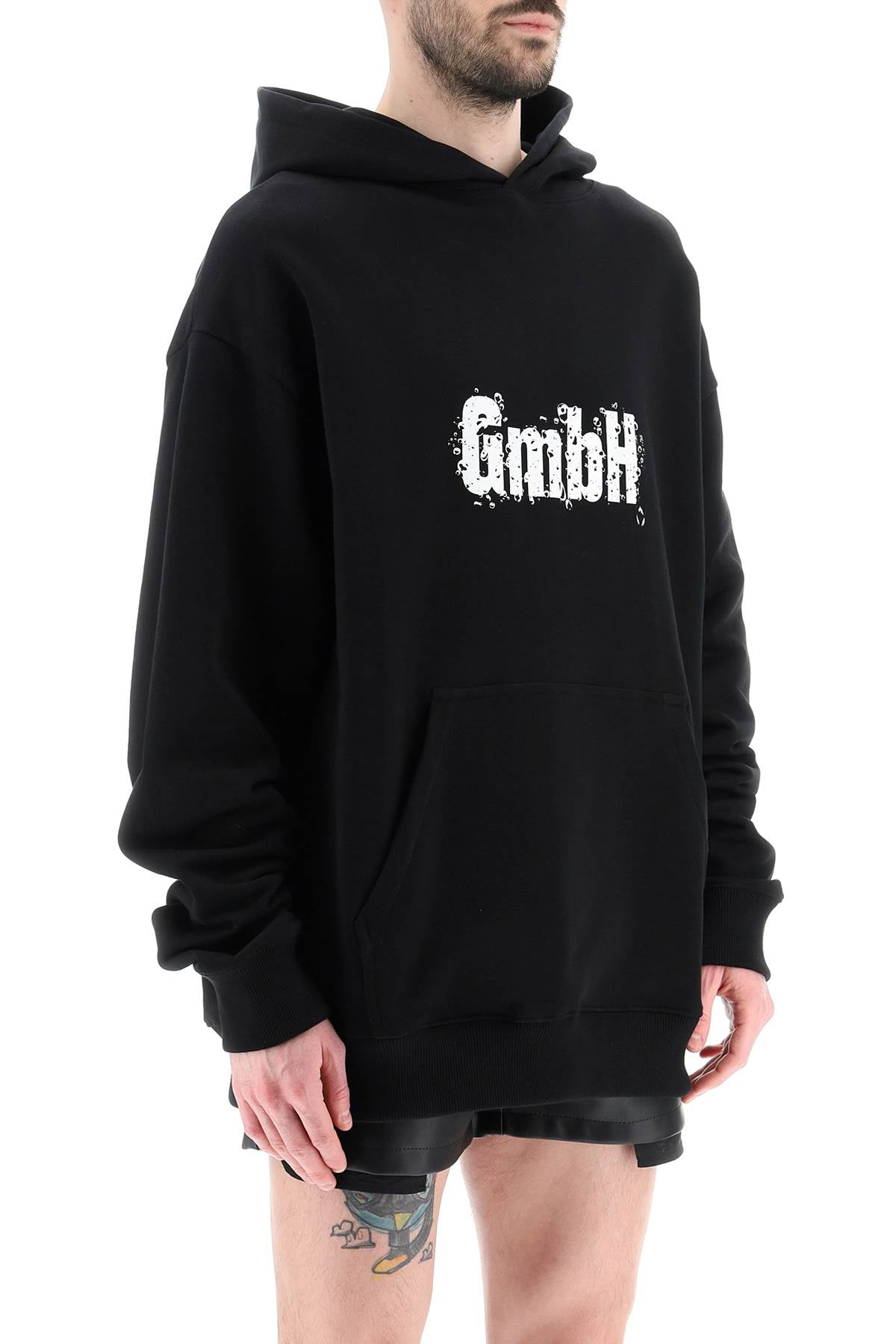 Gmbh Logo Print 'Ghazal' Hoodie   Black