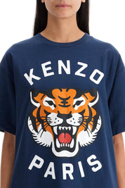 Kenzo Lucky Tiger Crew Neck T Shirt   Blue