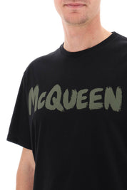 Alexander Mcqueen Mcqueen Graffiti T Shirt   Black