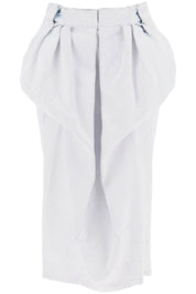 Maison Margiela Crinkled Denim Ruffled Skirt   White