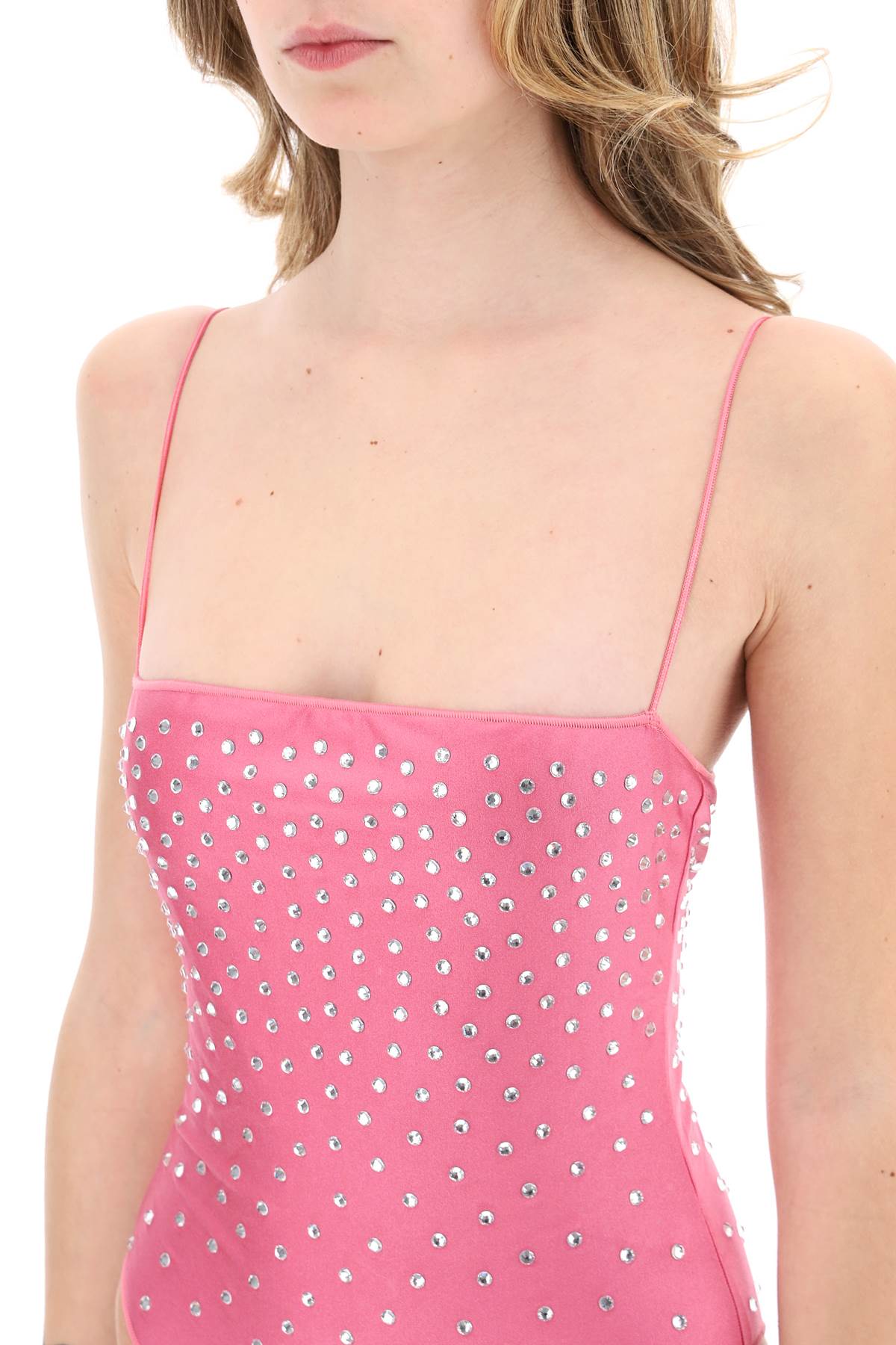 Oséree One Piece Swimsuit With Crystals   Fuchsia