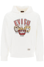 Evisu Hoodie With Embroidery And Print   White