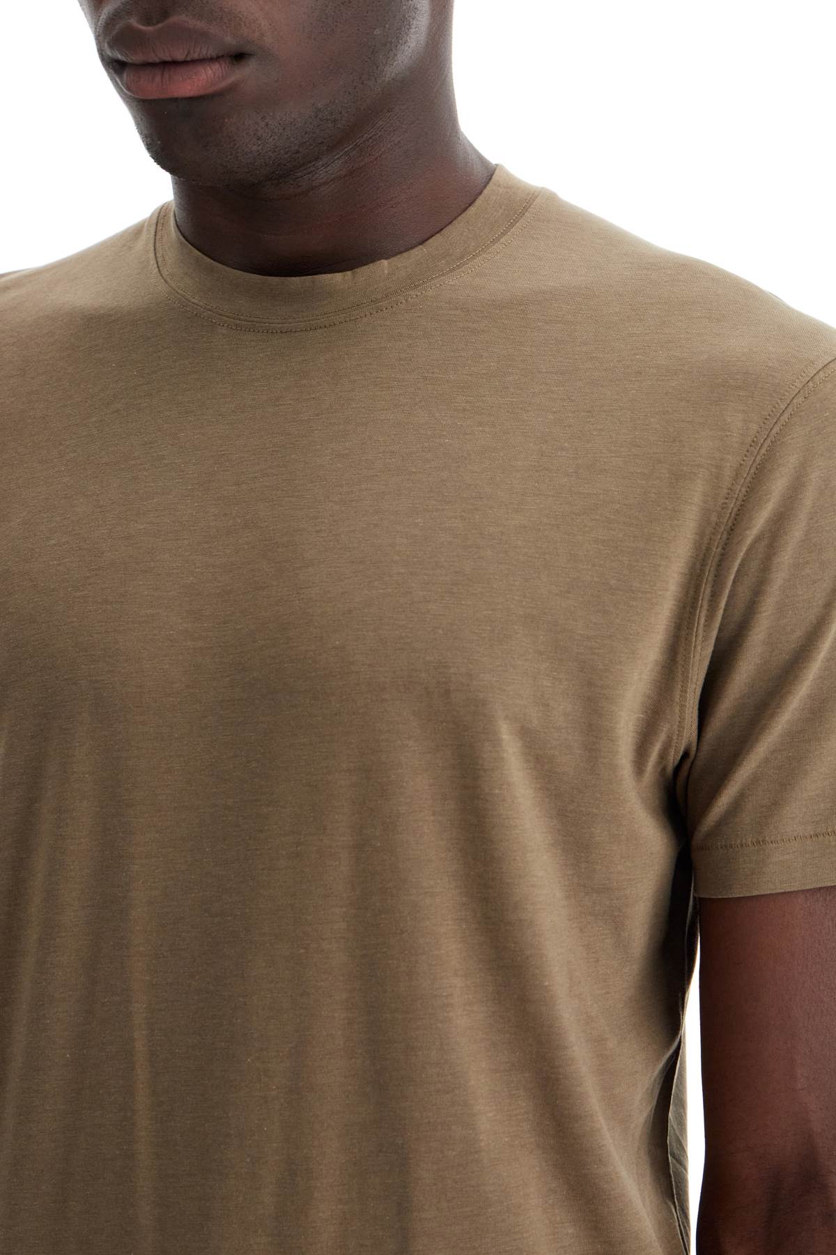 Tom Ford Cottono And Lyocell T Shirt   Khaki