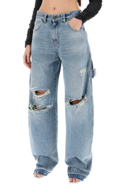 Darkpark Audrey Cargo Jeans With Rips   Light Blue