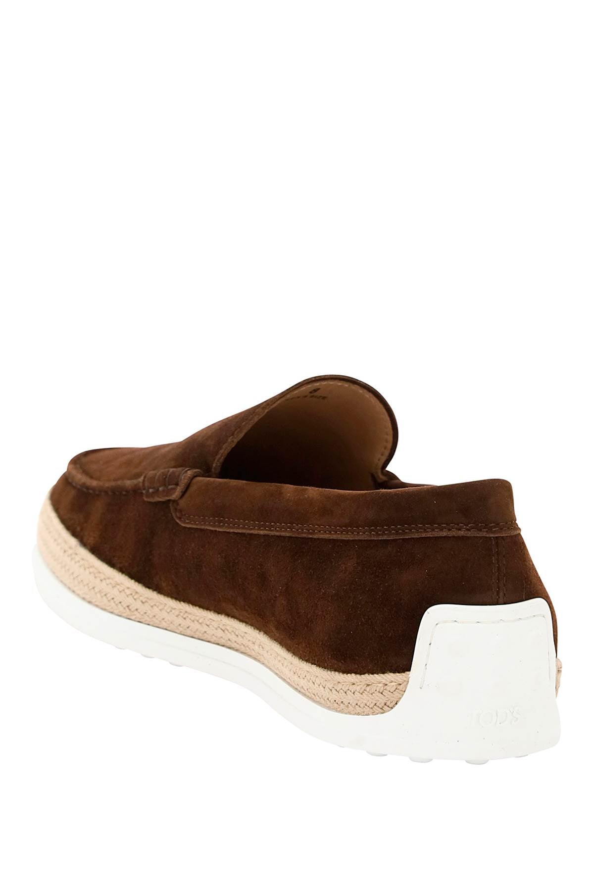 Tod's Suede Slip On With Rafia Insert   Brown