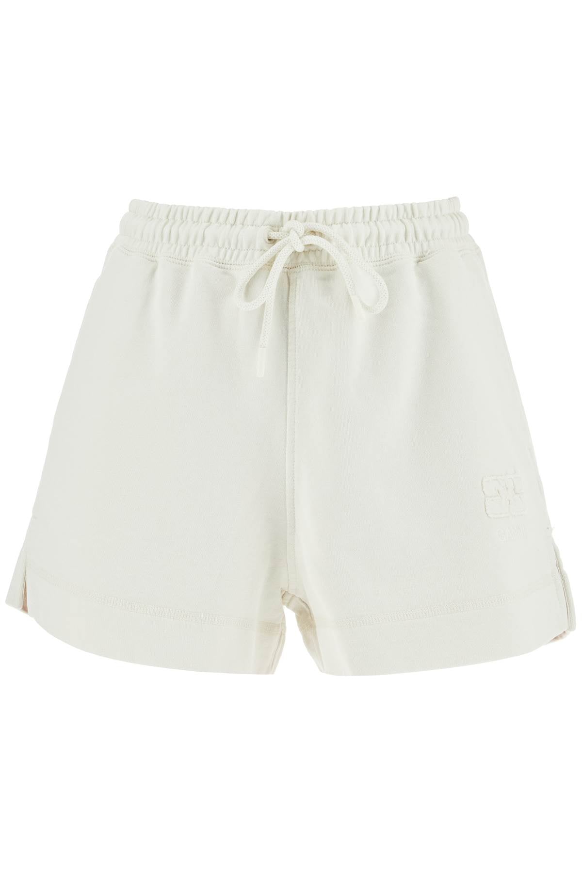 Ganni Sweatshirt Fabric Shorts   White