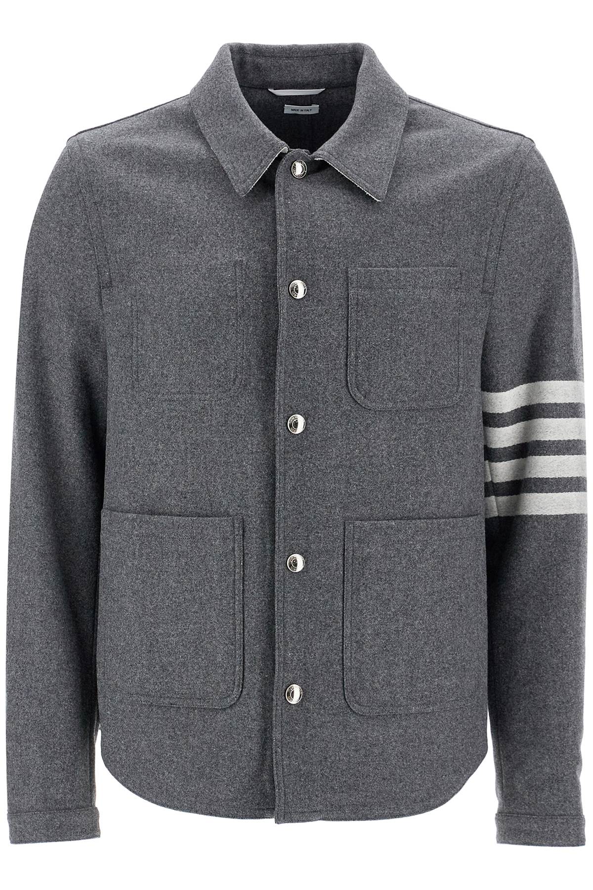 Thom Browne Wool And Cashmere Blend Oversh   Grey