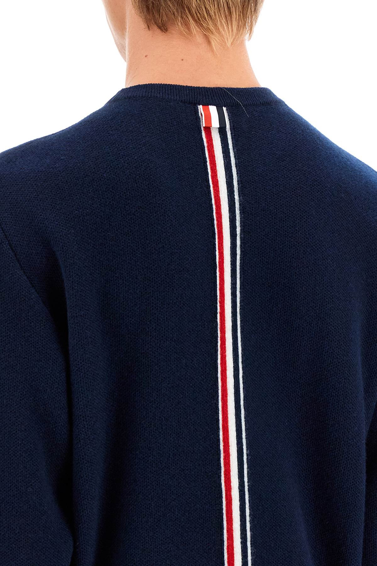 Thom Browne Wool Piqué Crewneck Pullover   Blue