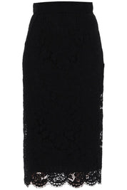 Dolce & Gabbana Lace Pencil Skirt With Tube Silhouette   Black