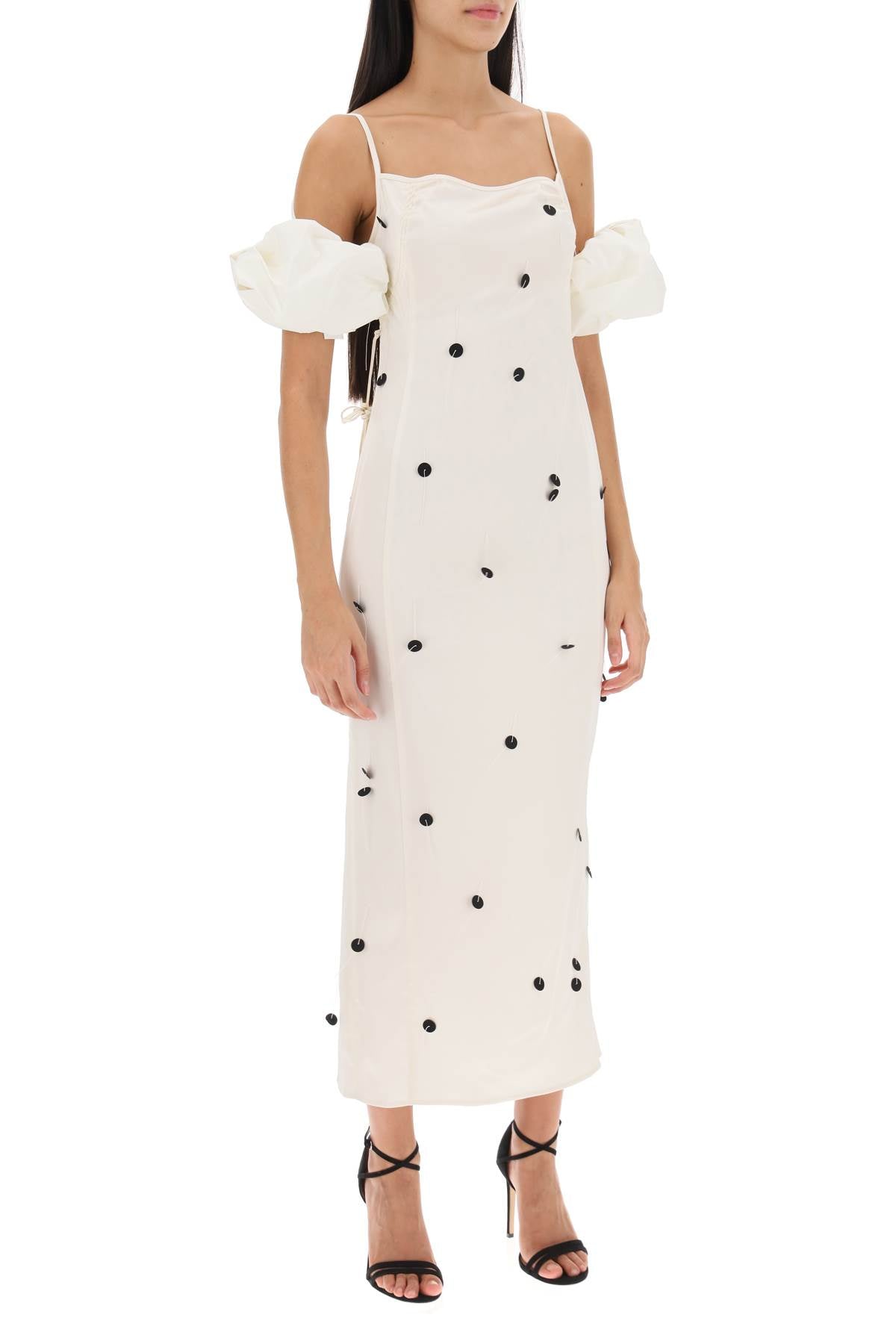 Jacquemus La Robe Chouchou Slip Dress With Detachable Sleeves   White