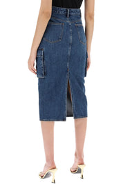 Self Portrait Women's Midi Cargo Skirt   Blue