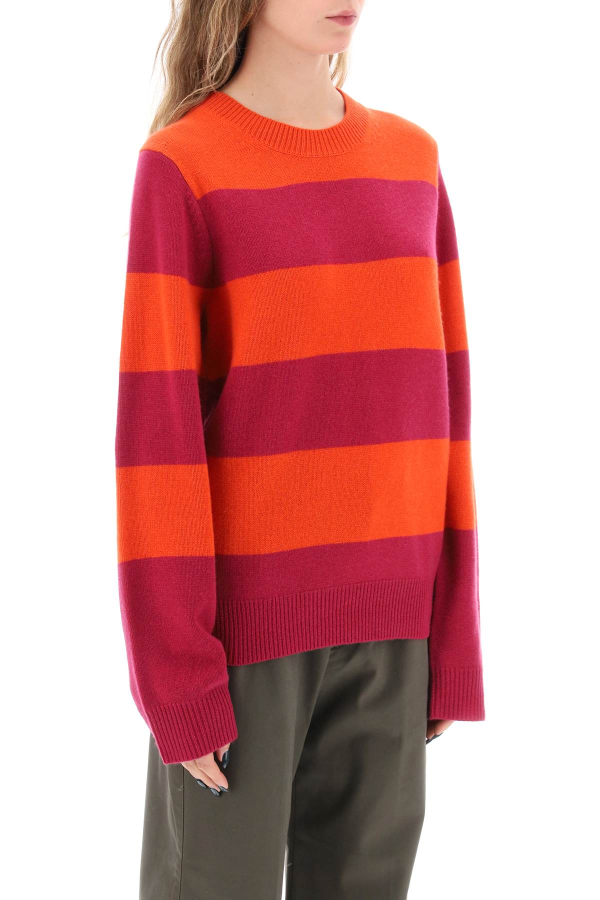 Guest In Residence Striped Cashmere Sweater   Red