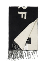 Marc Jacobs Reversible Wool Scarf In Seven   Black