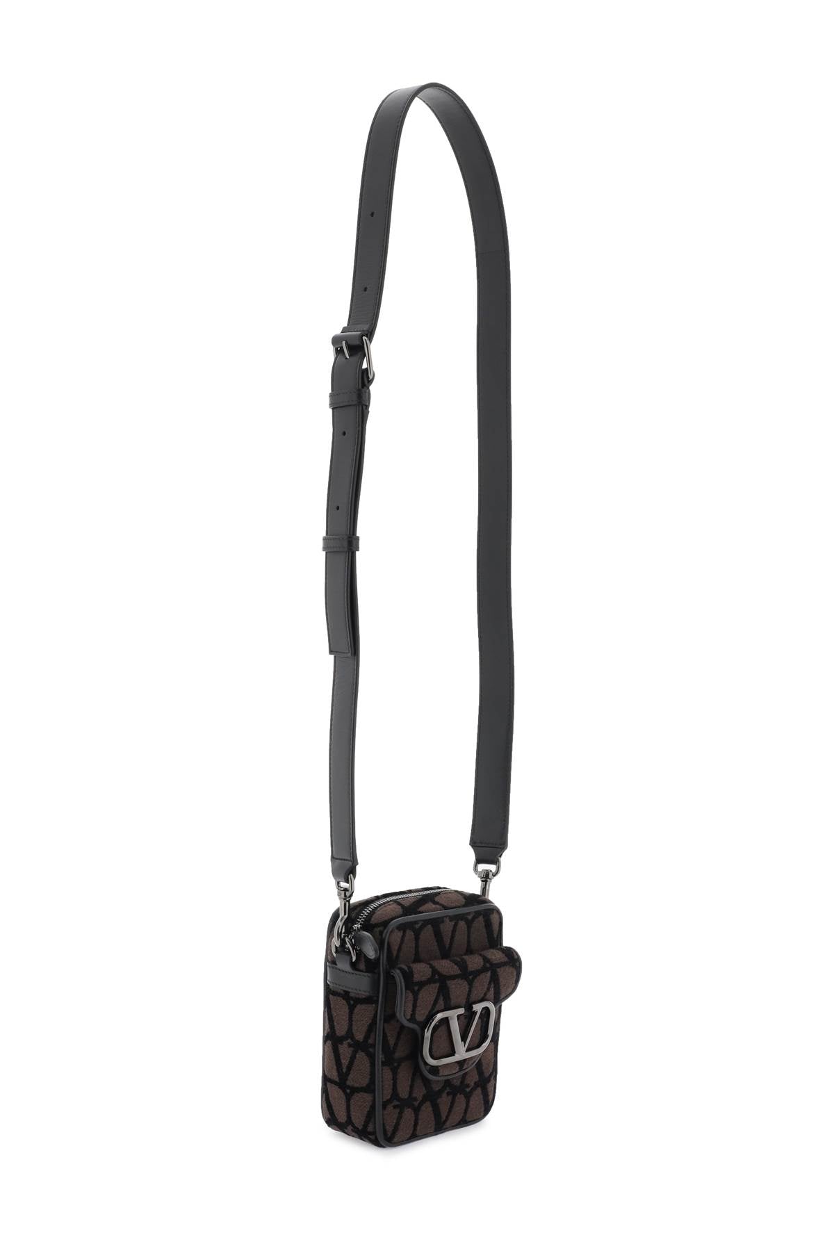 Valentino Garavani Mini Locò Toile Iconographe Crossbody Bag   Brown