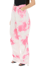 Darkpark Tie Dye Cotton Baggy Pants   White