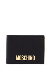 Moschino Bifold Wallet With Metal Logo.   Black