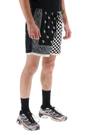 Children Of The Discordance Bandana Patchwork Shorts   Black