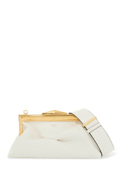 Jimmy Choo Leather Diamond Frame Clutch   White