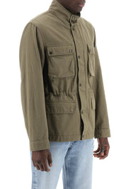 Woolrich "field Jacket In Cotton And Linen Blendreplace With Double Quote   Green