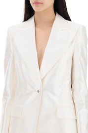 Dolce & Gabbana Turlington Jacket In Silk Mikado   White