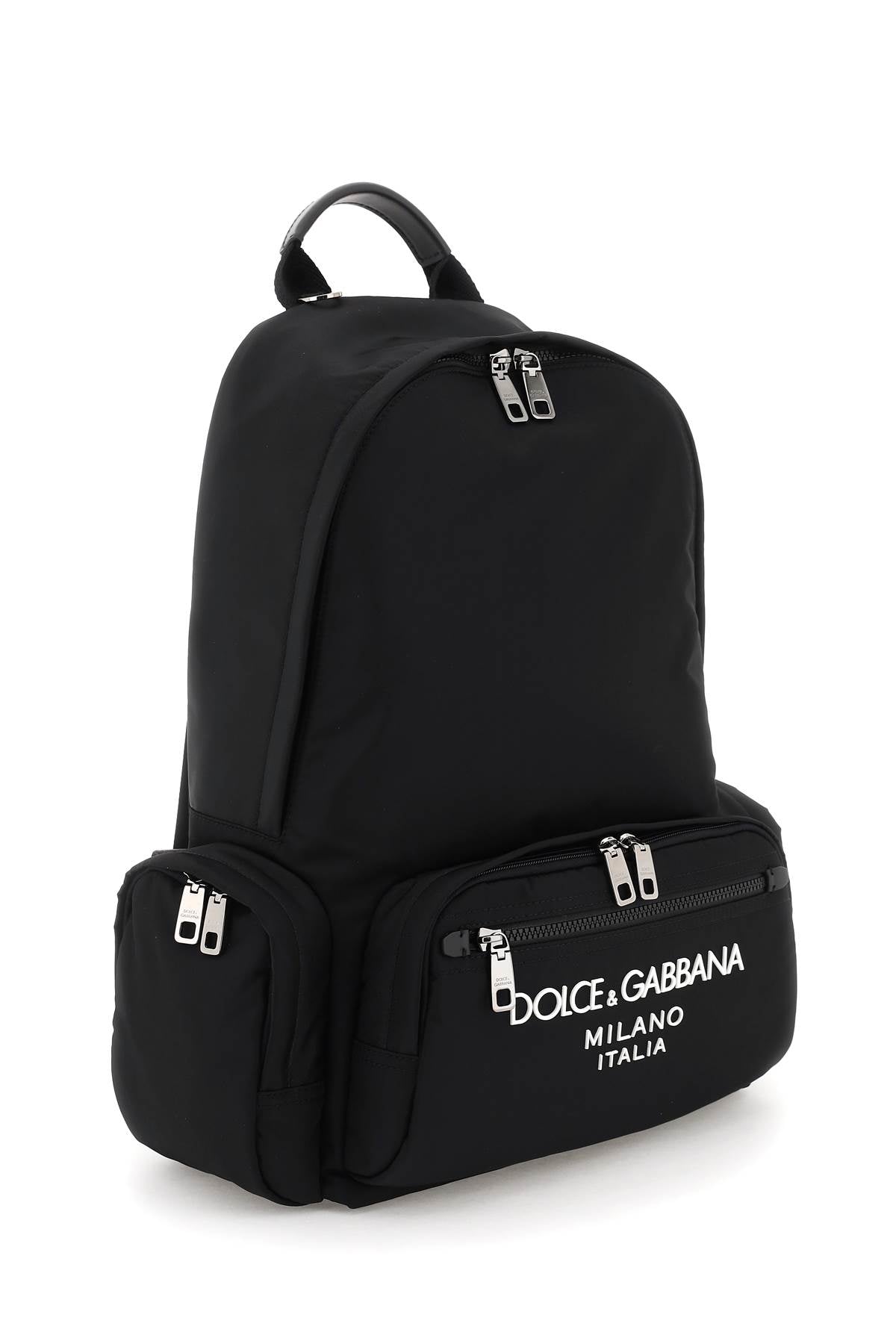 Dolce & Gabbana Nylon Backpack With Logo   Black