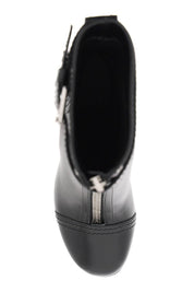 Alexander Mcqueen Leather Ankle Boots With Buckle   Black